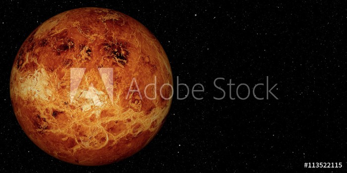 Bild på 3D render the planet Venus on a space background high resolution